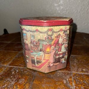 Vintage Santa Octagonal Tin